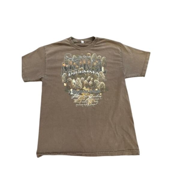 "ALSTYLE APPAREL" The Great Morel Dilemma T-Shirt VTG SZ L Mushrooms PLZ READ!!! - Picture 1 of 9